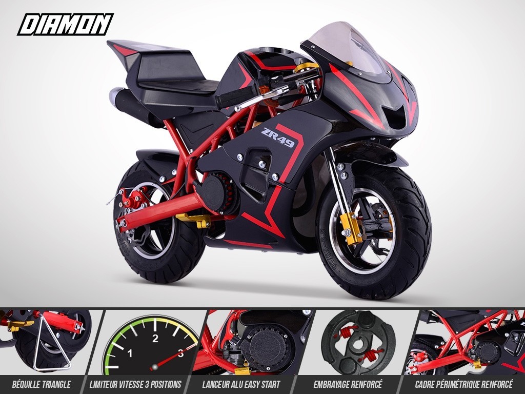 Tirage rapide vitesse bridable Pocket Bike Quad Mini Moto ATV enfant