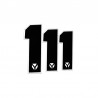 NUMERO 1 DE PLAQUE YCF NOIR 11CM