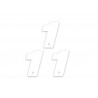 NUMERO 1 DE PLAQUE YCF BLANC 11CM