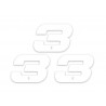 NUMERO 3 DE PLAQUE YCF BLANC 11CM