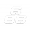 NUMERO 6 DE PLAQUE YCF BLANC 11CM
