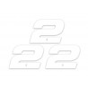 NUMERO 2 DE PLAQUE YCF BLANC 8CM